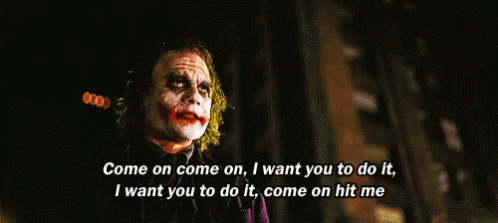 Joker Batman GIF - Joker Batman Hit Me - Discover & Share GIFs