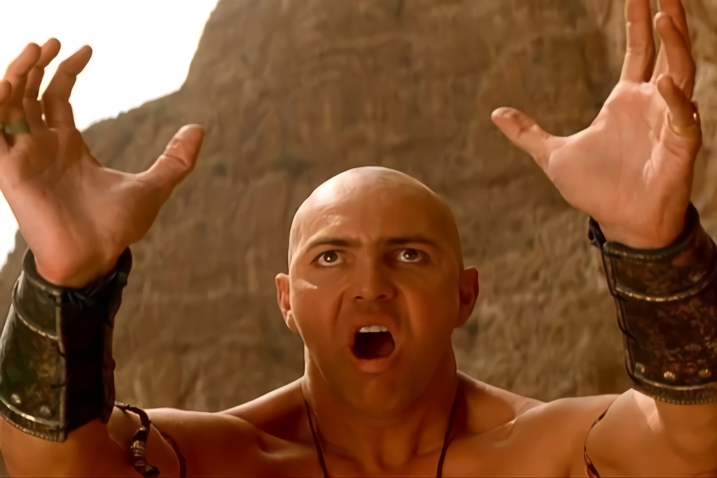 Imhotep raised both hands in "The Mummy" (1999)